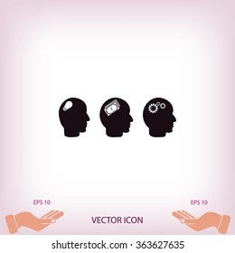 idea icons, mono vector