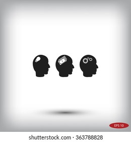 idea icons, mono vector