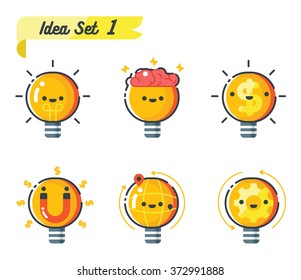 Idea icons set 1, concept of business idea