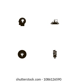 Idea icons set. best idea, group, bulb and presentation