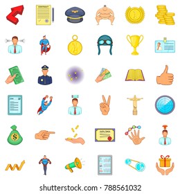 Idea icons set. Cartoon style of 36 idea vector icons for web isolated on white background