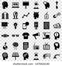 Idea icons set. Simple style of 36 idea vector icons for web for any design