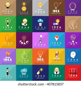 Idea Icons Set-Isolated On Mosaic Background-Vector Illustration,Graphic Design. 