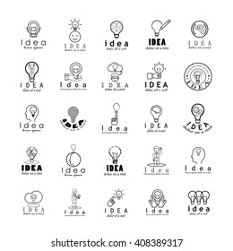 Idea Icons Set-Isolated On White Background-Vector Illustration,Graphic Design. 