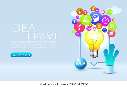 Idea icons smartphone mobile screen, technology mobile display. Vector illustration