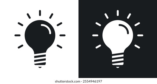 Idea icons in solid black and white colors