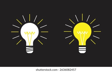 Gráficos de Vector Idea Icons. Ideal para presentaciones, infografías o contenido creativo sobre innovación, inspiración o lluvia de ideas.