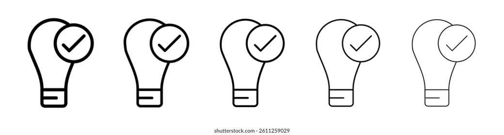 Idea icons vector set in different stroke line style