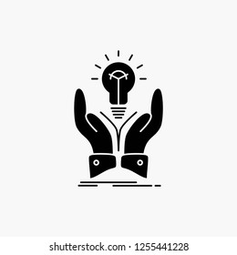 idea, ideas, creative, share, hands Glyph Icon. Vector isolated illustration