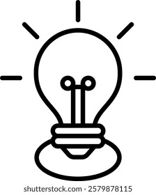 Idea Illumination icon line vector illustration