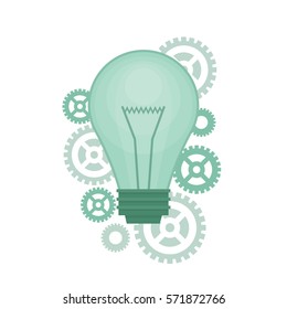 Idea and imagination. Creative idea business concept. Light bulb. Flat style, vector illustration.