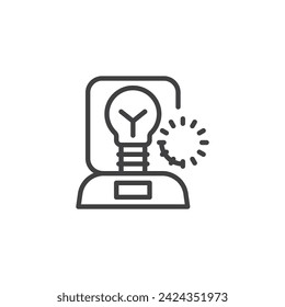 Idea Incubator line icon. linear style sign for mobile concept and web design. Lightbulb inside Incubator outline vector icon. Symbol, logo illustration. Vector graphics