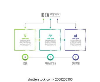 Idea infographic  business abstract background template  colorful with 3 step