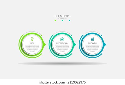 Idea infographic elements  circle with 3 step