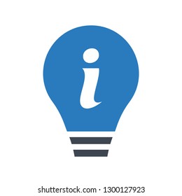 Idea information icon vector - blue