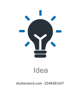 Idee und Innovation Ikonenkonzept
