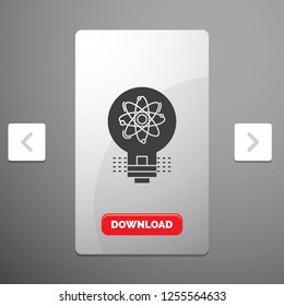idea, innovation, light, solution, startup Glyph Icon in Carousal Pagination Slider Design & Red Download Button