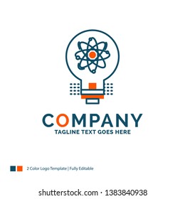 idea, innovation, light, solution, startup Logo Design. Blue and Orange Brand Name Design. Place for Tagline. Business Logo template.