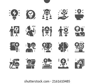 Idea. Innovation, presentation, goal and creativity. Business idea. Vector Solid Icons. Simple Pictogram