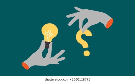 Inovação de ideias e questiona uma ilustração conceitual