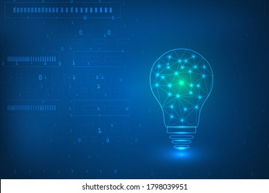 idea innovation technology abstract background. light bulb on background.