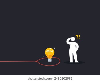 An idea inside the rope trap. Isolated Vector Illustration