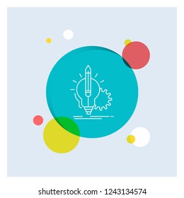 Idea, insight, key, lamp, lightbulb White Line Icon colorful Circle Background