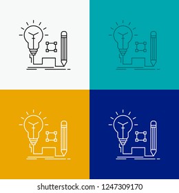 Idea, insight, key, lamp, lightbulb Icon Over Various Background. Line style design, designed for web and app. Eps 10 vector illustration