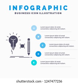 Idea, insight, key, lamp, lightbulb Infographics Template for Website and Presentation. GLyph Gray icon with Blue infographic style vector illustration.