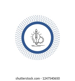 Idea, insight, key, lamp, lightbulb Line Icon. Vector isolated illustration