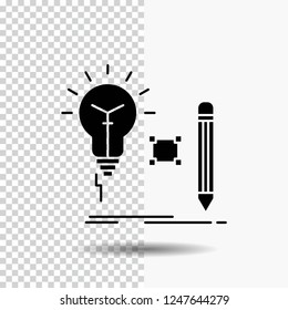 Idea, insight, key, lamp, lightbulb Glyph Icon on Transparent Background. Black Icon