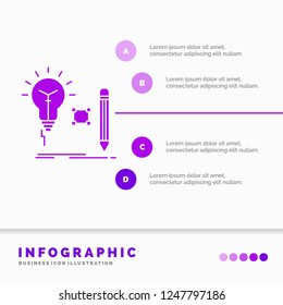 Idea, insight, key, lamp, lightbulb Infographics Template for Website and Presentation. GLyph Purple icon infographic style vector illustration.