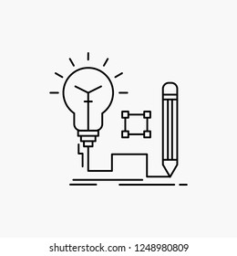 Idea, insight, key, lamp, lightbulb Line Icon. Vector isolated illustration