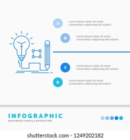 Idea, insight, key, lamp, lightbulb Infographics Template for Website and Presentation. Line Blue icon infographic style vector illustration