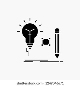 Idea, insight, key, lamp, lightbulb Glyph Icon. Vector isolated illustration
