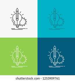 Idea, insight, key, lamp, lightbulb Icon Over Various Background. Line style design, designed for web and app. Eps 10 vector illustration