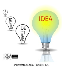 idea inspiration bulb with vector bulb