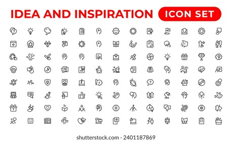 Idea and inspiration outline icons collection.Outline icon.
