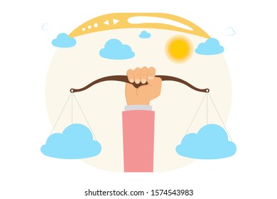 Idea of internet activity in cartoon style. Online legal system, dispute resolution, judicial system. Vector illustration.