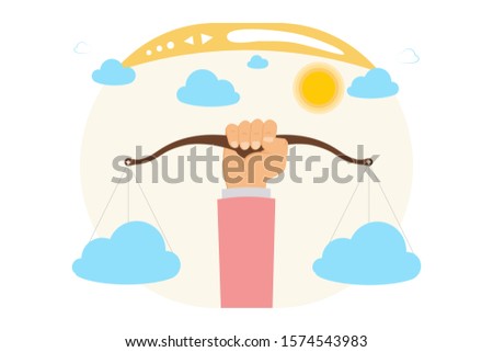Idea of internet activity in cartoon style. Online legal system, dispute resolution, judicial system. Vector illustration.