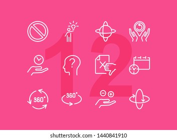 Idea and investigation icons. Set of line icons on white background. Idea, human, study. Science and investigation concept. Vector illustration can be used for topics like space, science, business