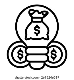 Elemento De Ícone De Investimento De Ideia Para Design