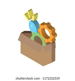 Idea isometric left top view 3D icon