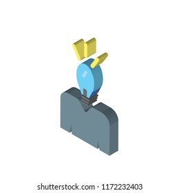 Idea isometric left top view 3D icon