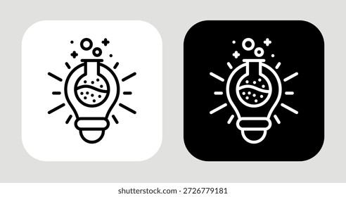 Ícone de laboratório de ideias em estilo de linha preto-e-branco