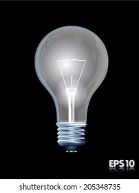  idea, Lamp bulb black background