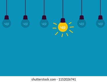 Idea lamp with electric plug background. Vector light bulb icons with concept of idea. Original sign of creativity. 