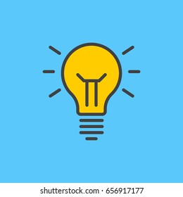 Idea lamp filled outline icon, colorful vector sign, Symbol, logo illustration