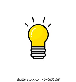 Idea lamp flat outline icon
