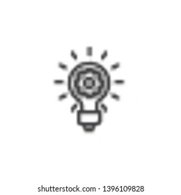 Idea lamp with gear line icon. linear style sign for mobile concept and web design. Creative think outline vector icon. Symbol, logo illustration. Pixel perfect vector graphics